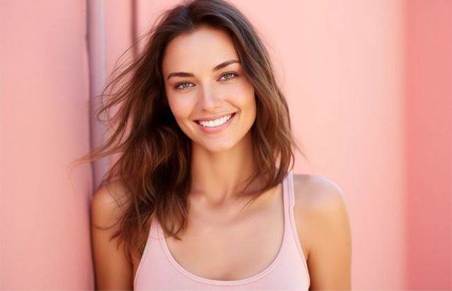 Portrait of beautiful, smiling woman